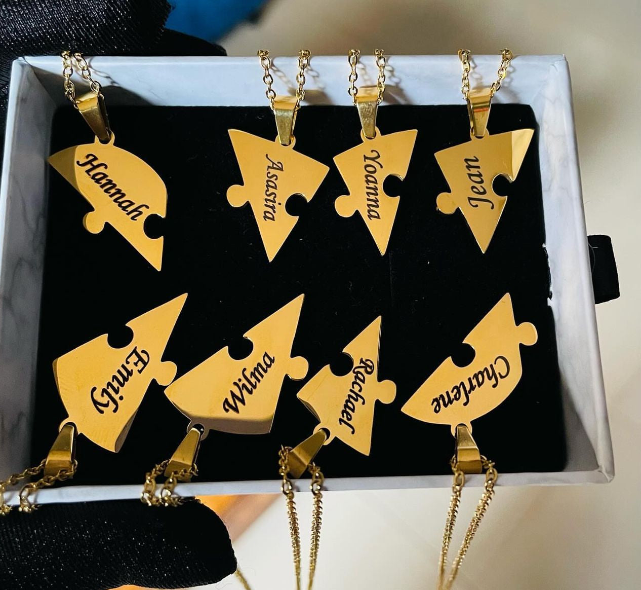 Stainless steel puzzle name necklace