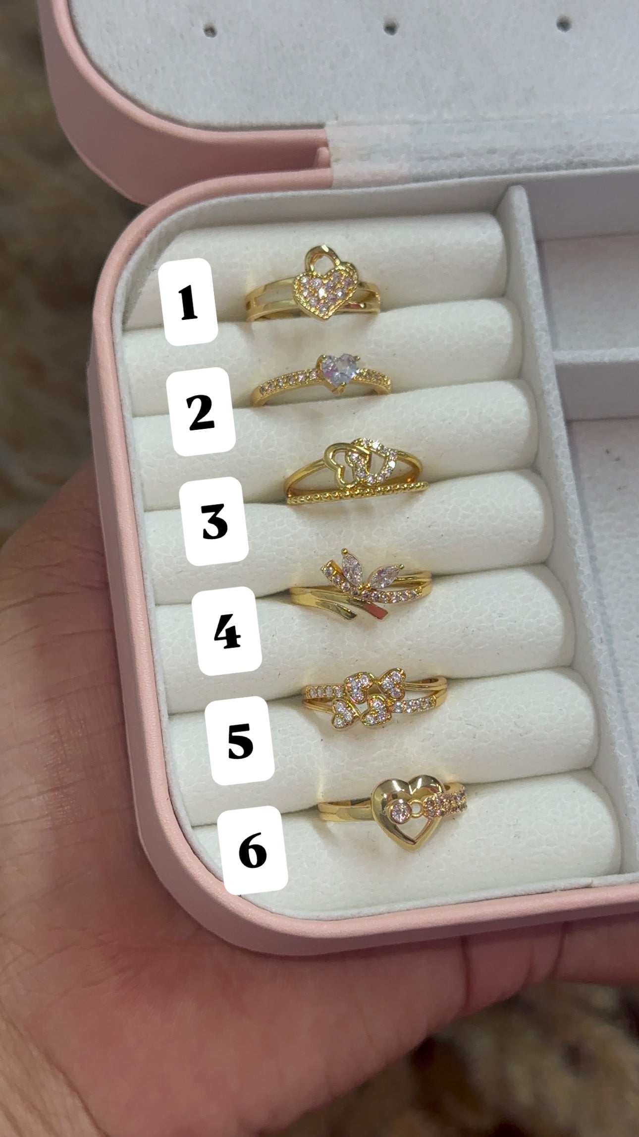 Gold plated adjustable rings