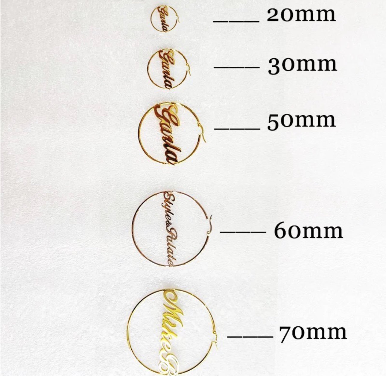 Custom hoop name earring