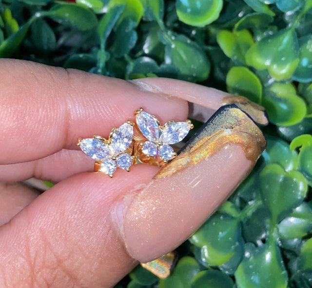 Gold plated butterfly studs