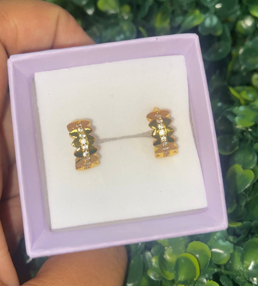 Gold plated huggie earrings