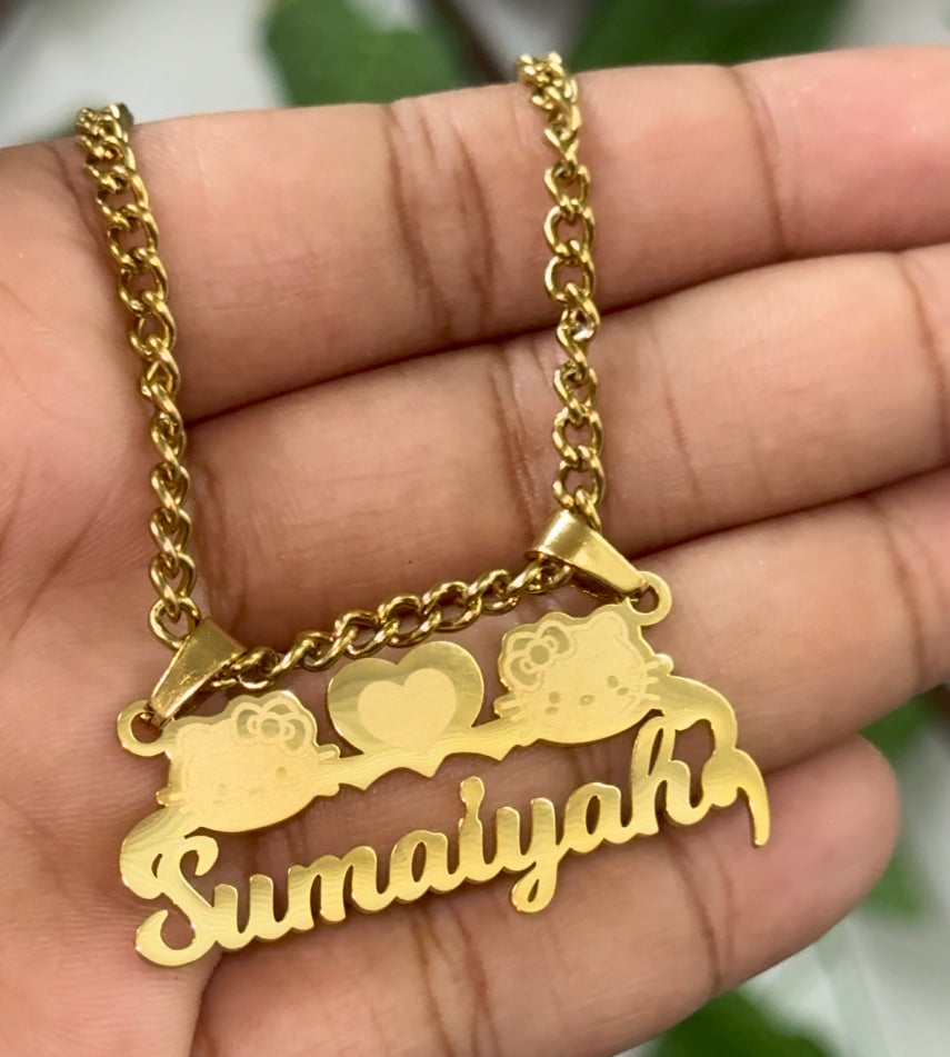 Hello kitty name necklace