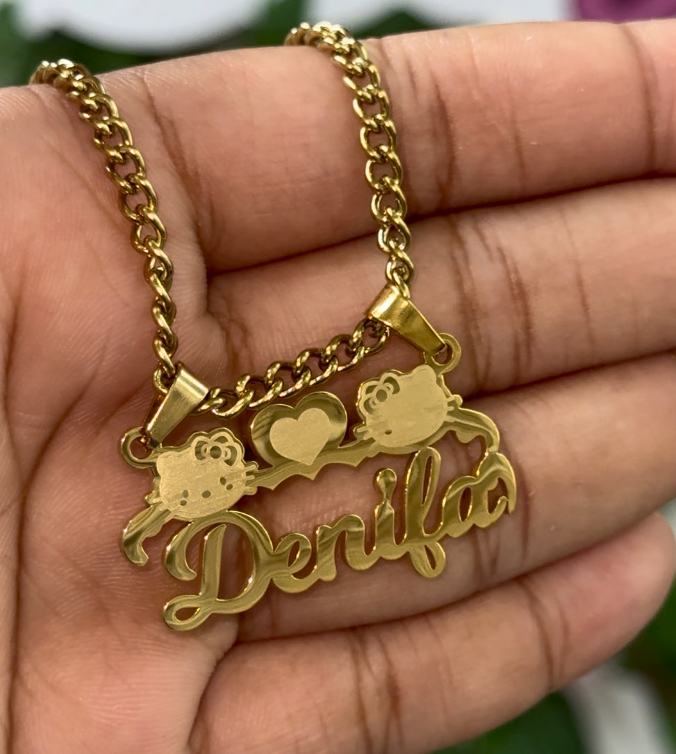 Hello kitty name necklace