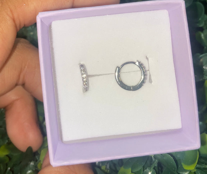 Silver plated huggie earrings