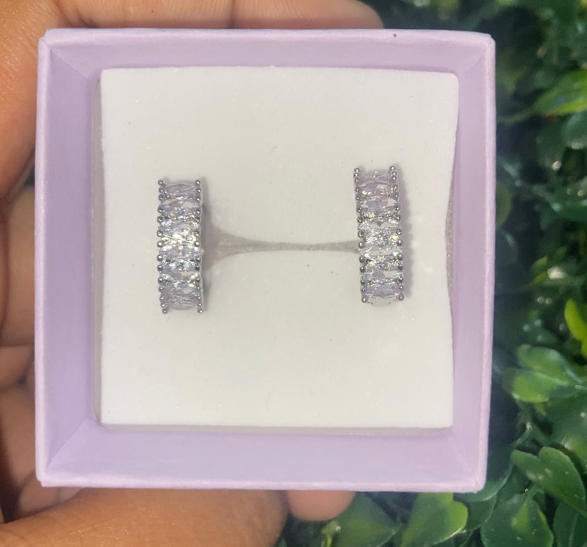Silver plated huggie earrings