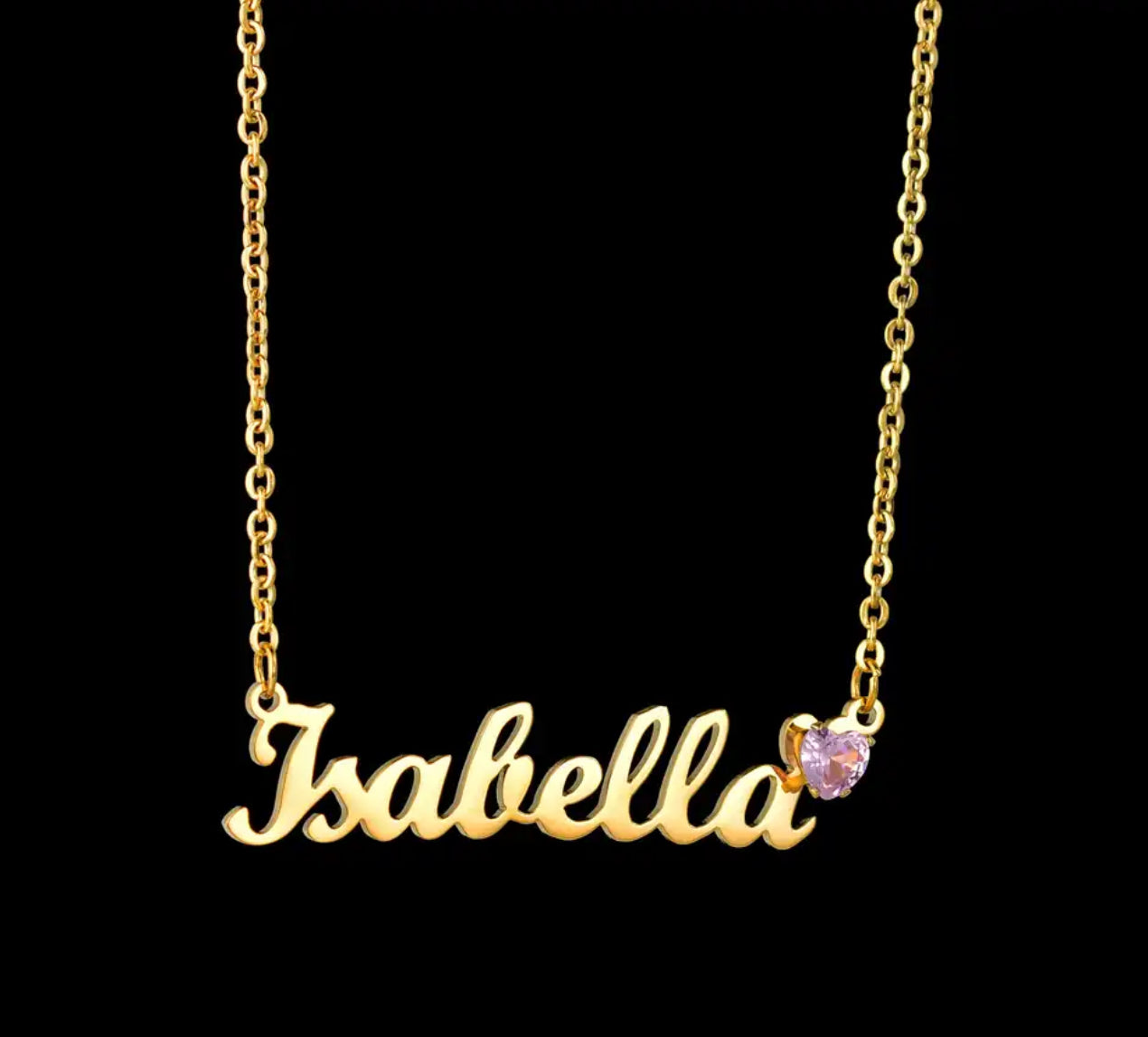 Custom stainless steel birth stone necklace