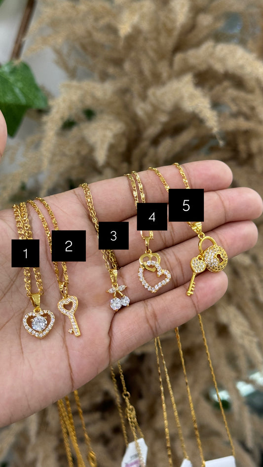 Gold plated charm Necklaces