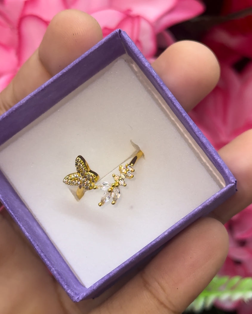 gold plated adjustable flutter ring