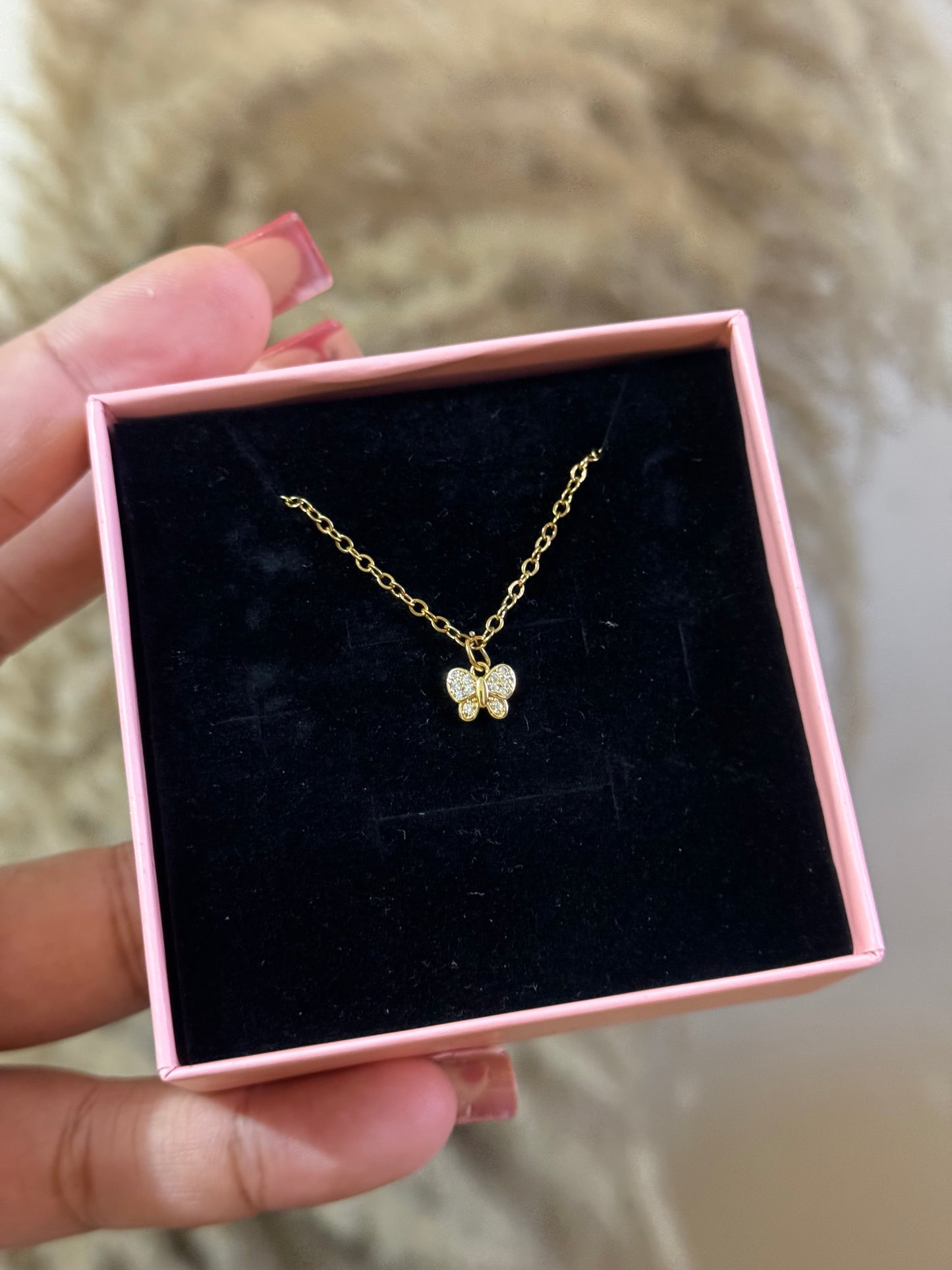 Baby butterfly stainless steel necklace
