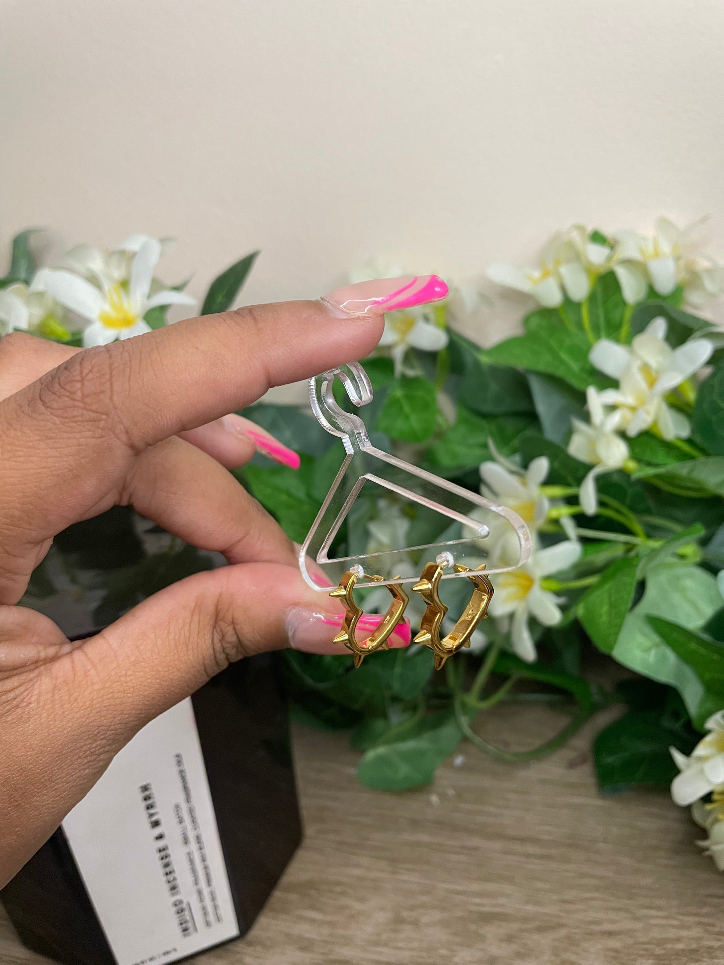 Gold plated heart huggie earrings