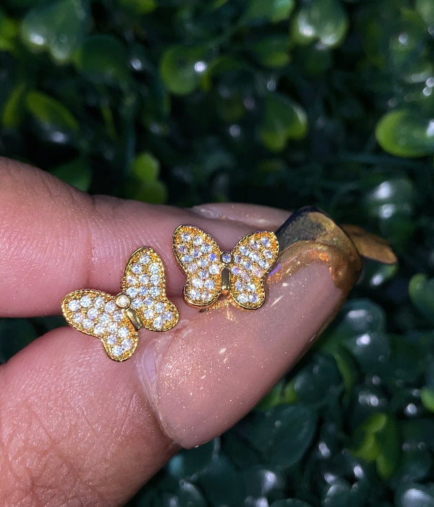 Gold plated butterfly studs
