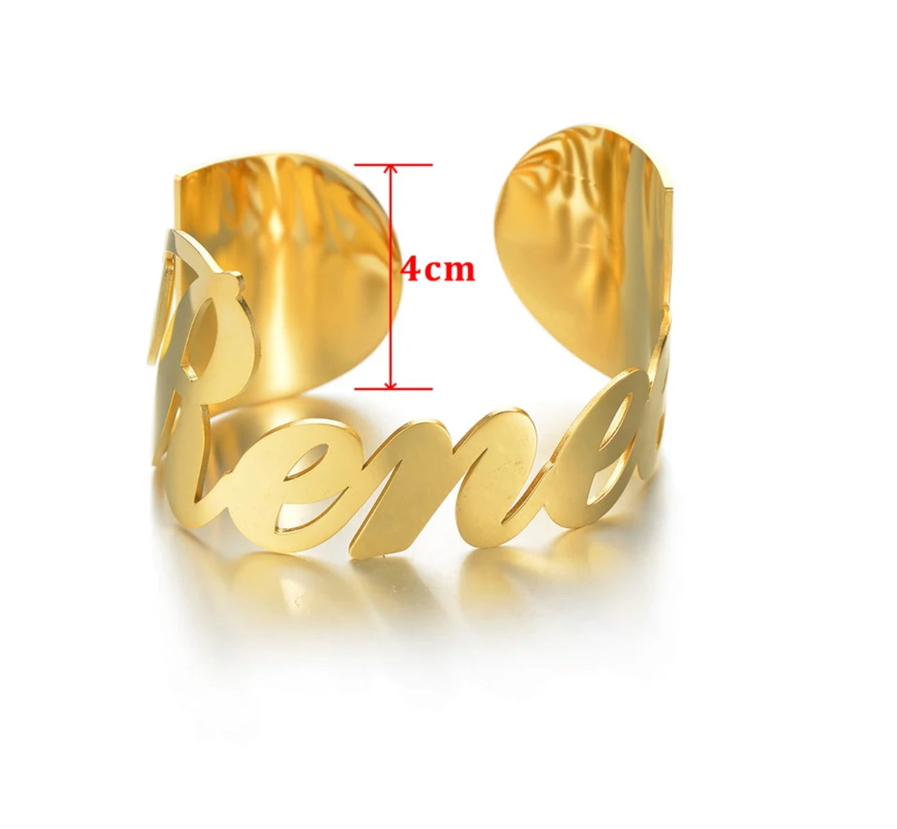 Personalized stainless steel name cuff bracelet