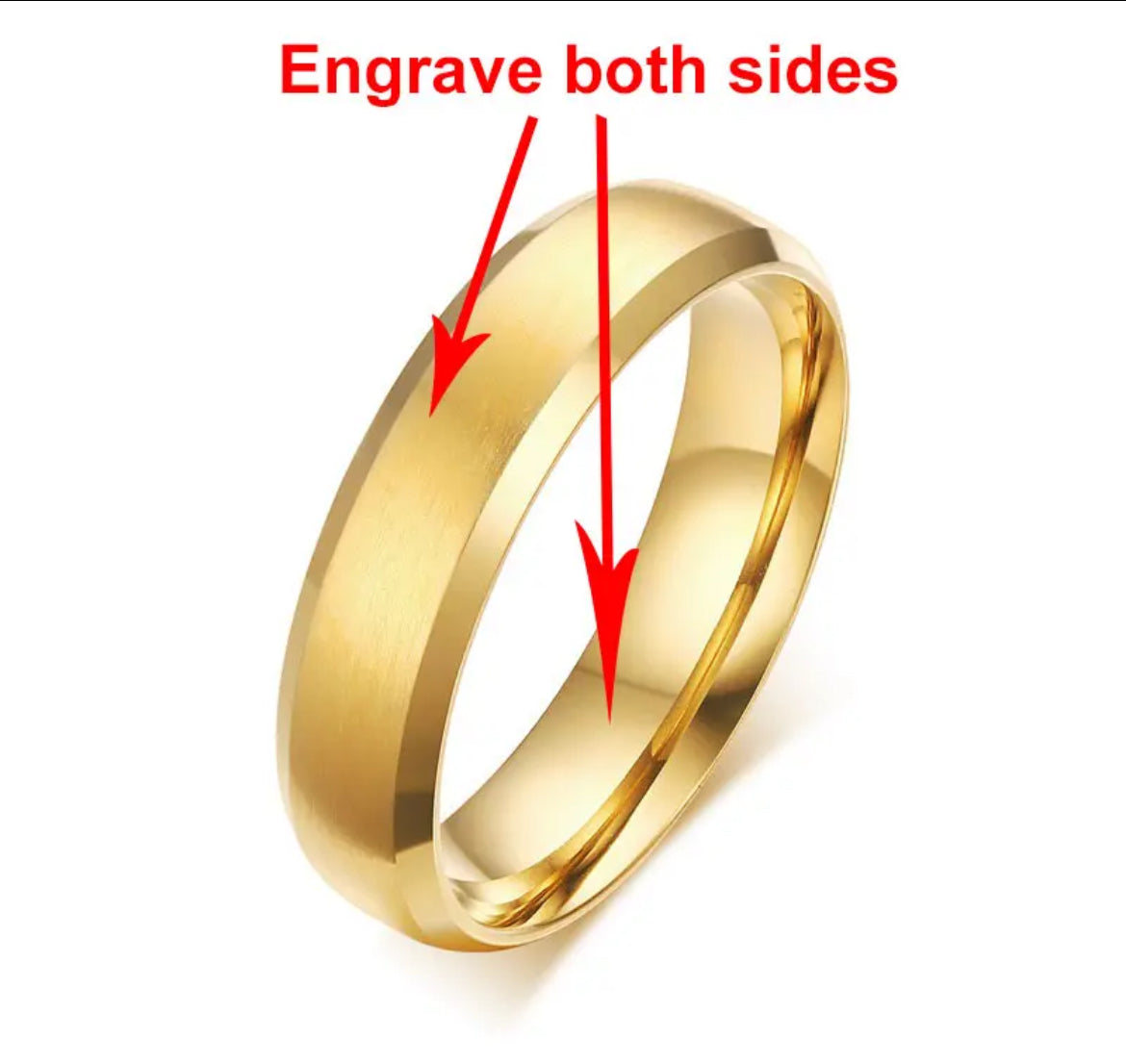 Custom engraved stainless steel ring