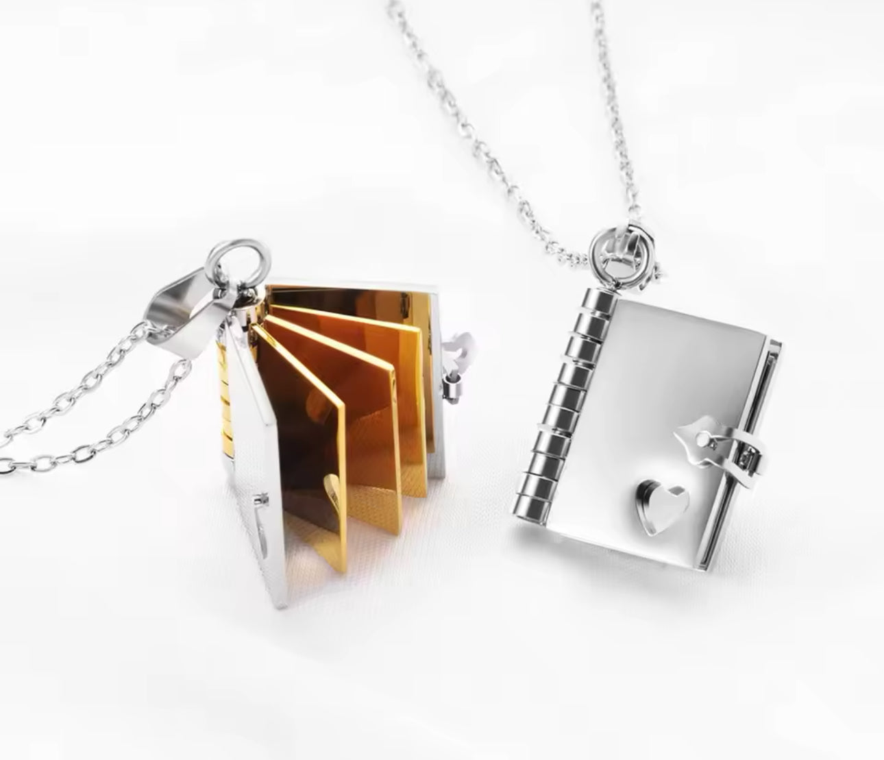 Love Book custom necklace engraving stainless steel
