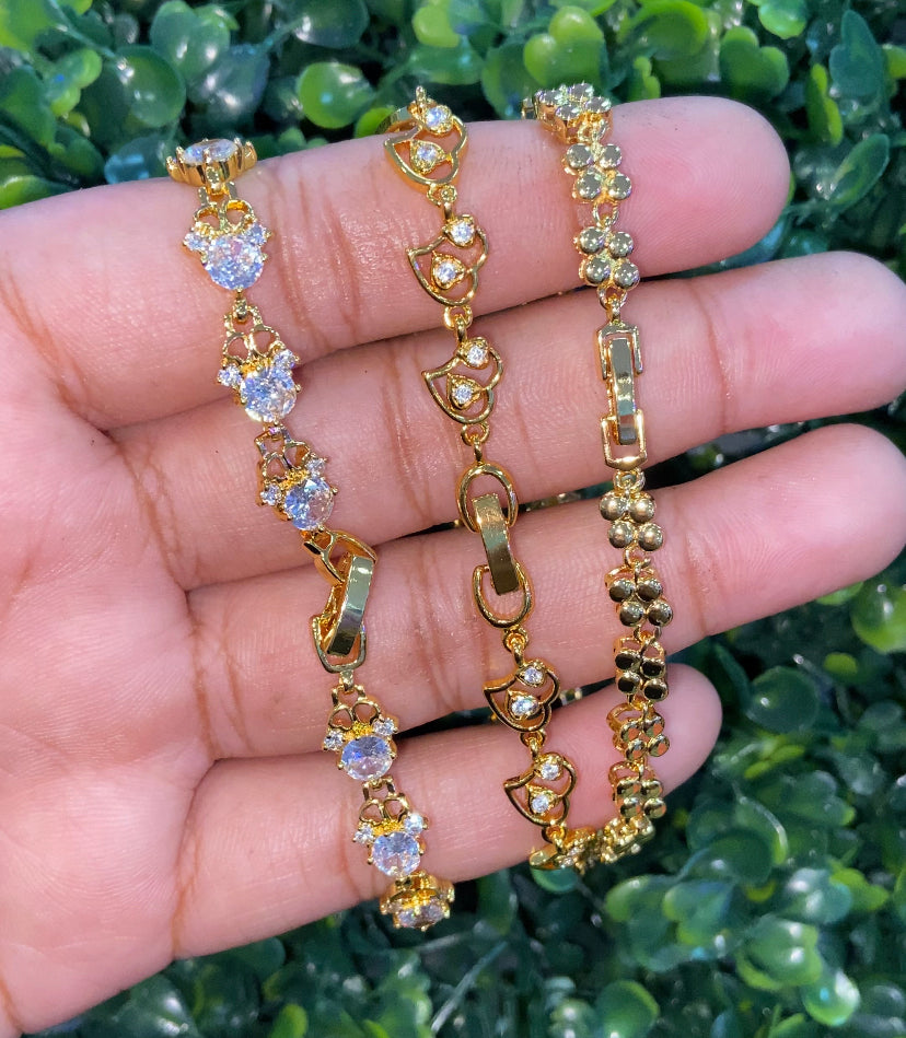 Gold plated tennis bracelets
