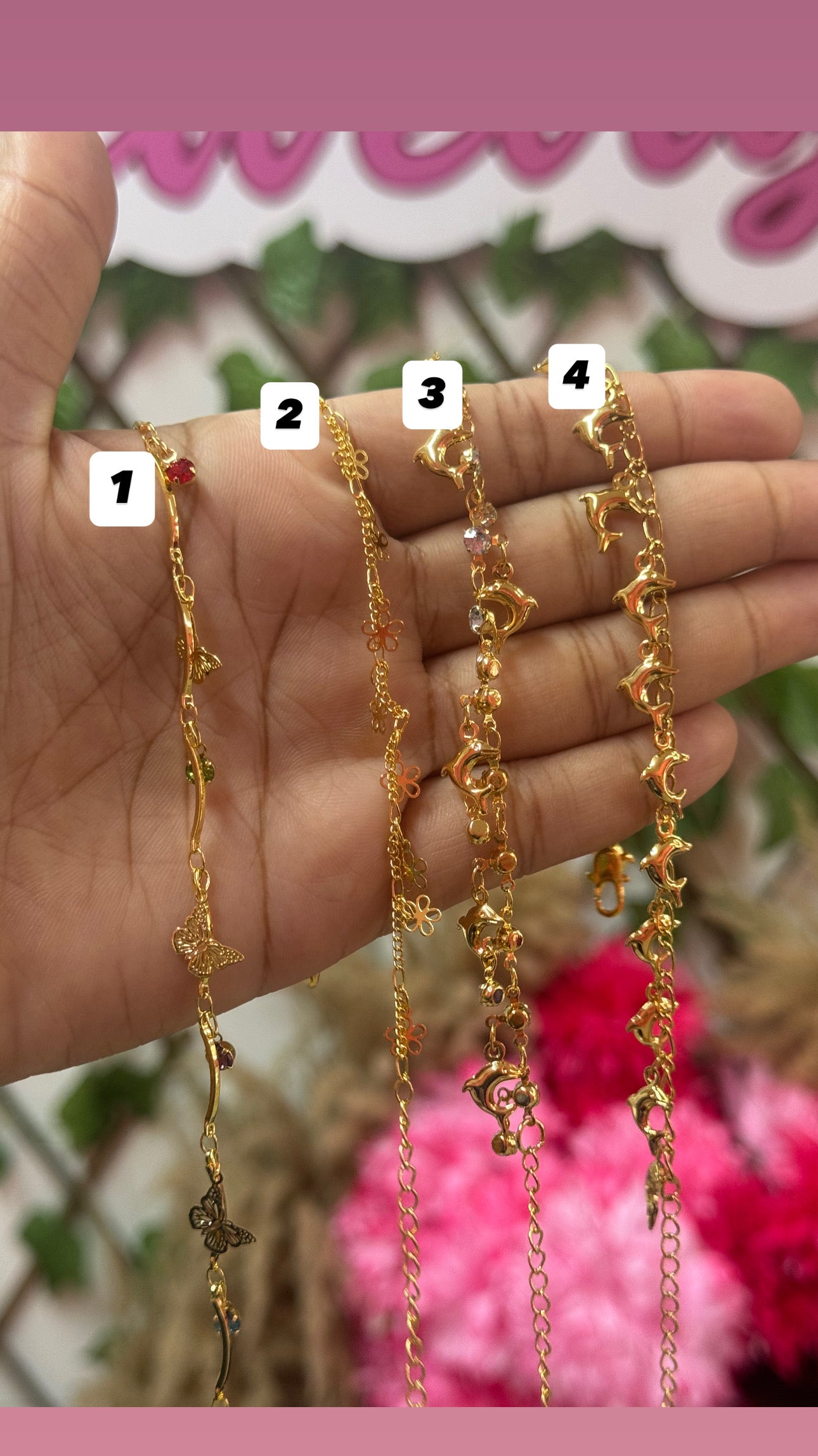 Gold plated anklets