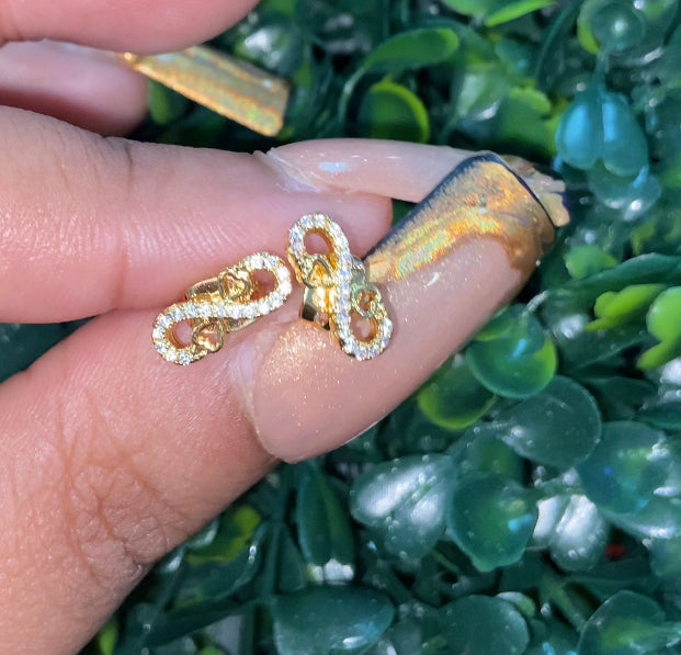 Gold plated Cz infinity stud