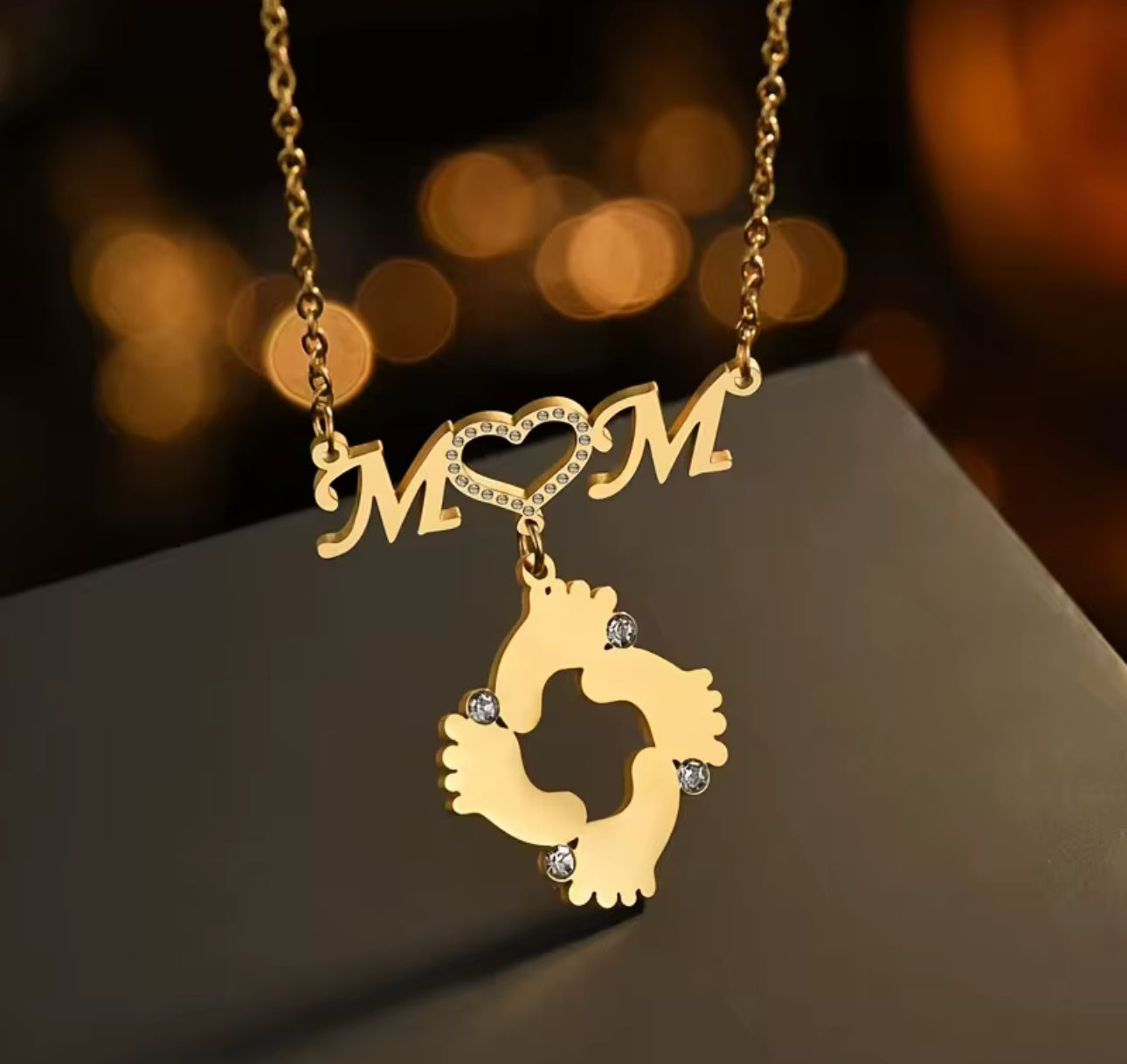 Mom Kids Name Necklace ( engraved) stainless steel