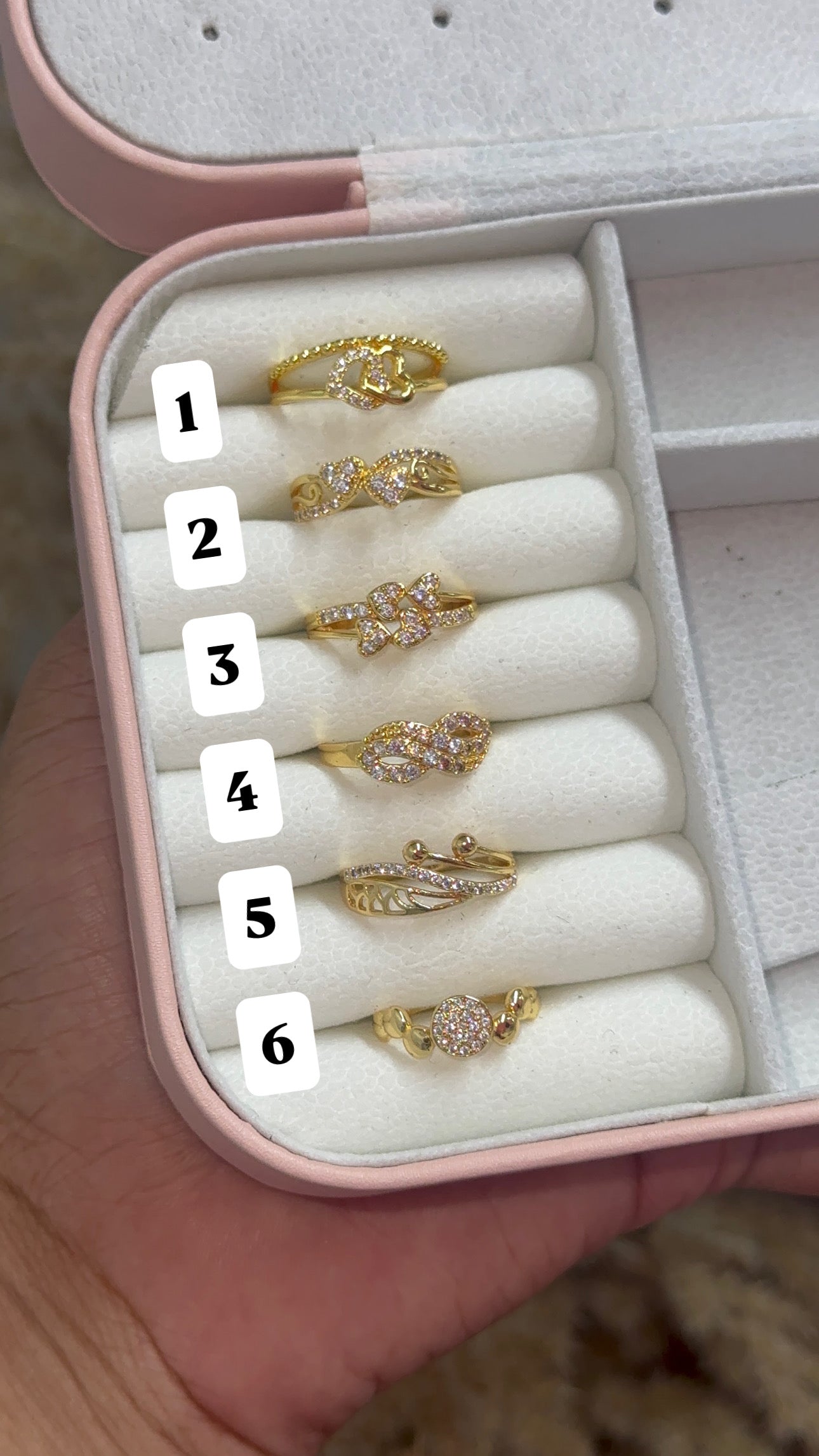 Gold plated adjustable rings