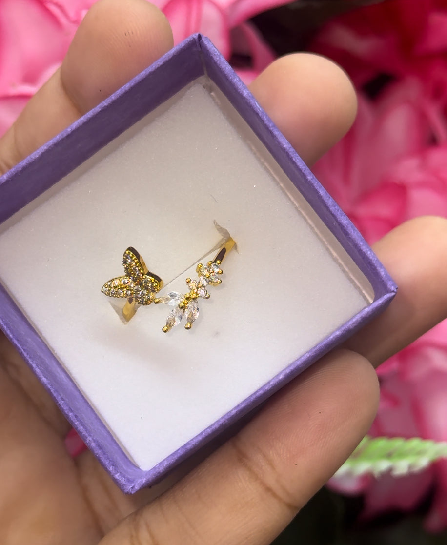 gold plated adjustable flutter ring