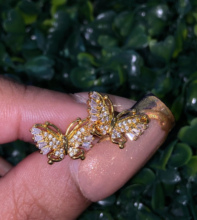 Gold plated butterfly studs