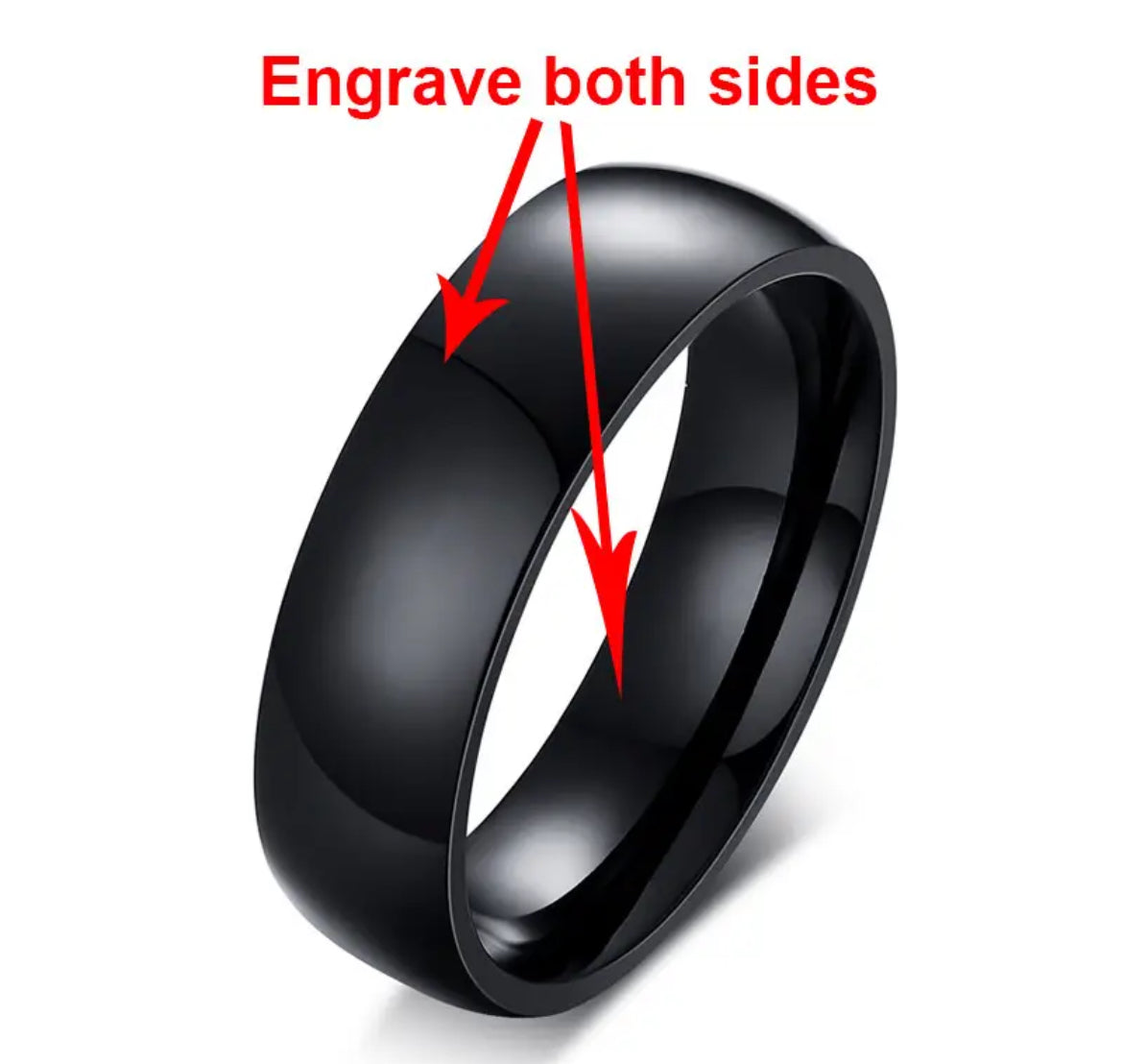 Custom engraved stainless steel ring