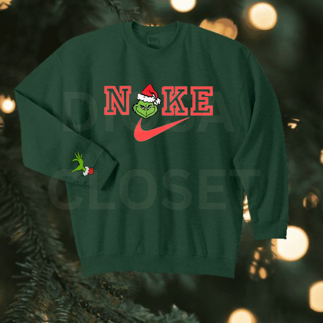 forest green grinch christmas sweater