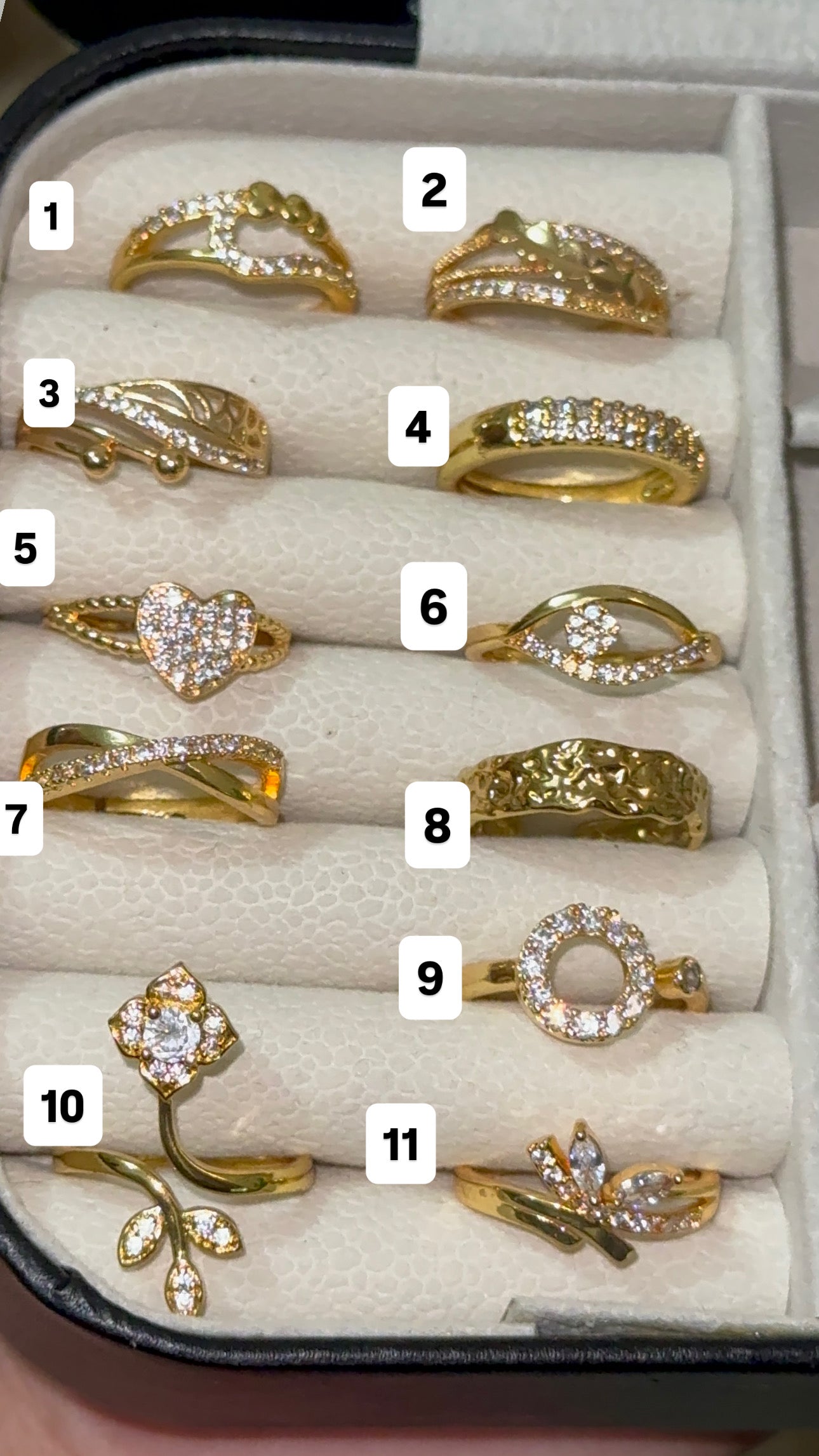 Gold plated adjustable ring