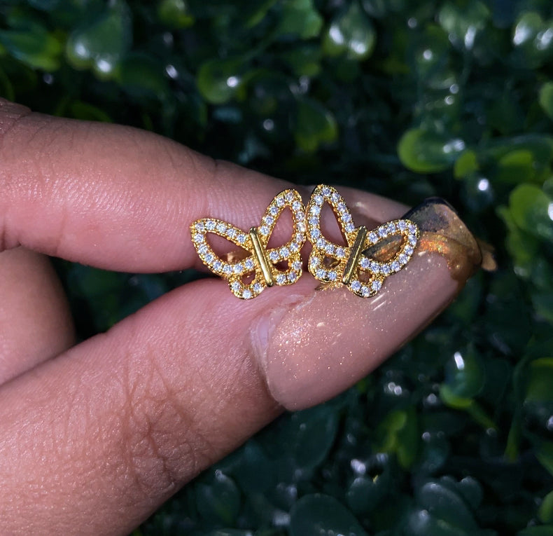 Gold plated butterfly studs