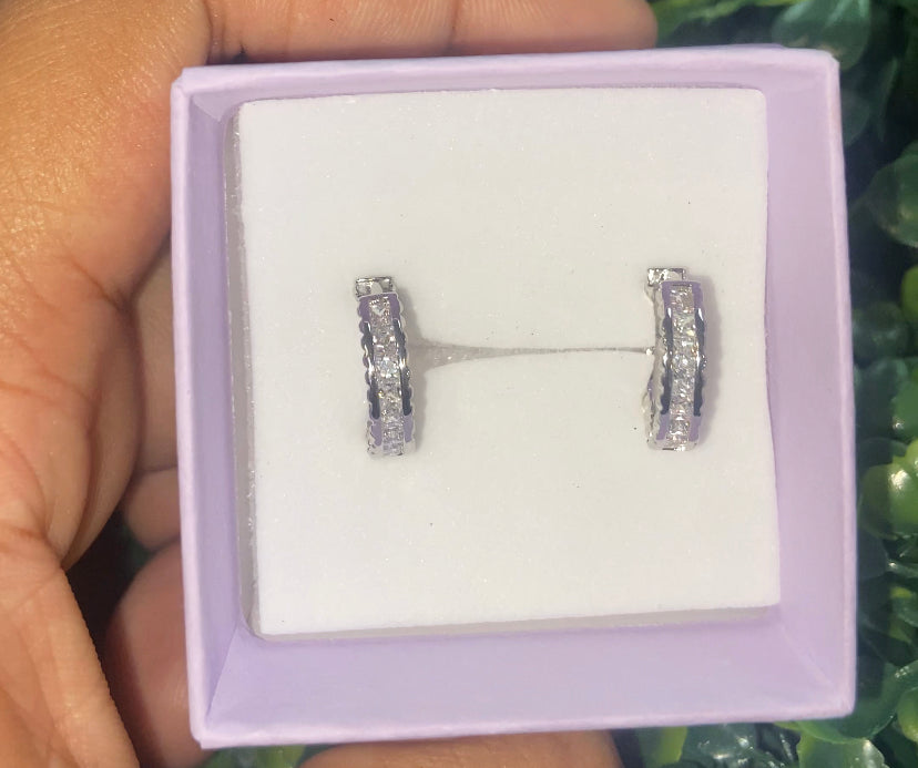 Silver huggie earrings