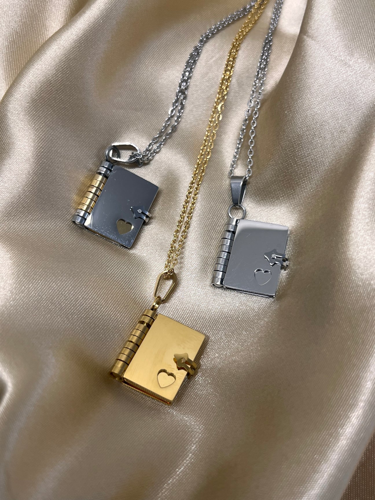 Love Book custom necklace engraving stainless steel