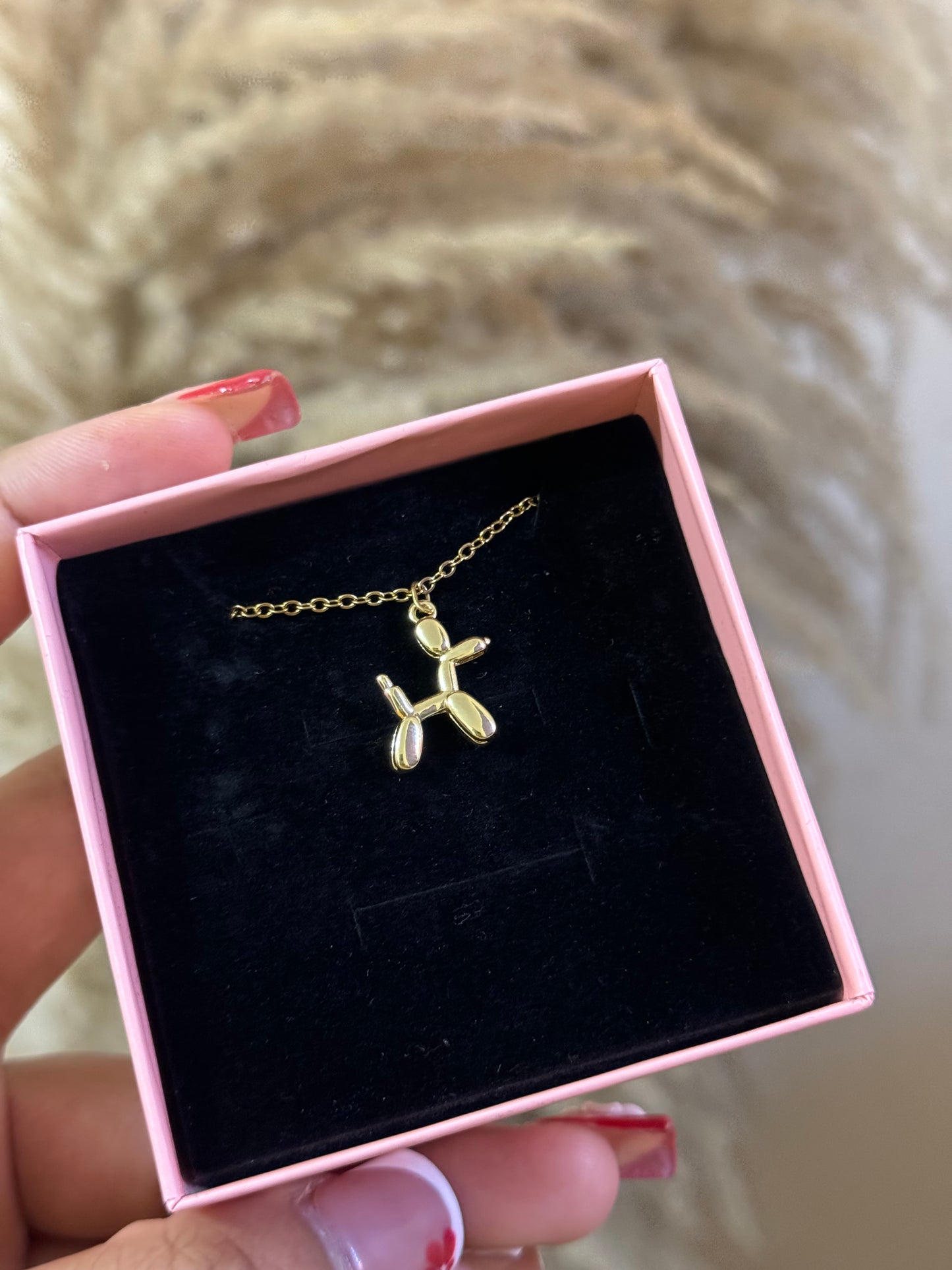 Ballon dog stainless steel necklace