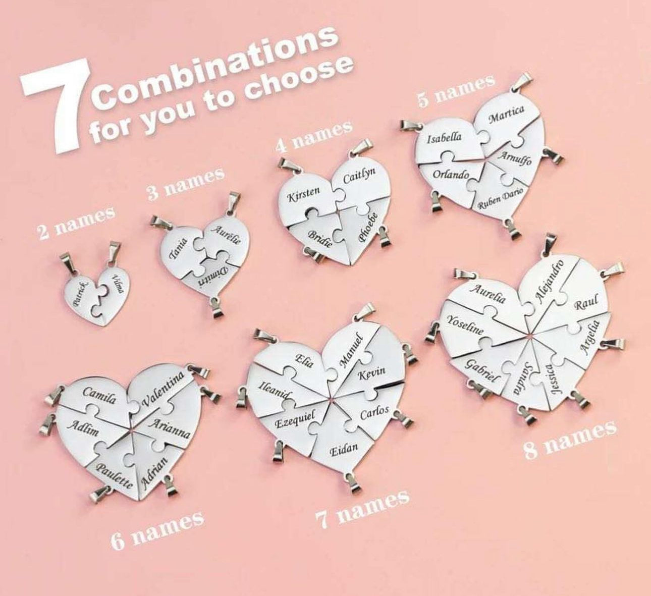 Stainless steel puzzle name necklace