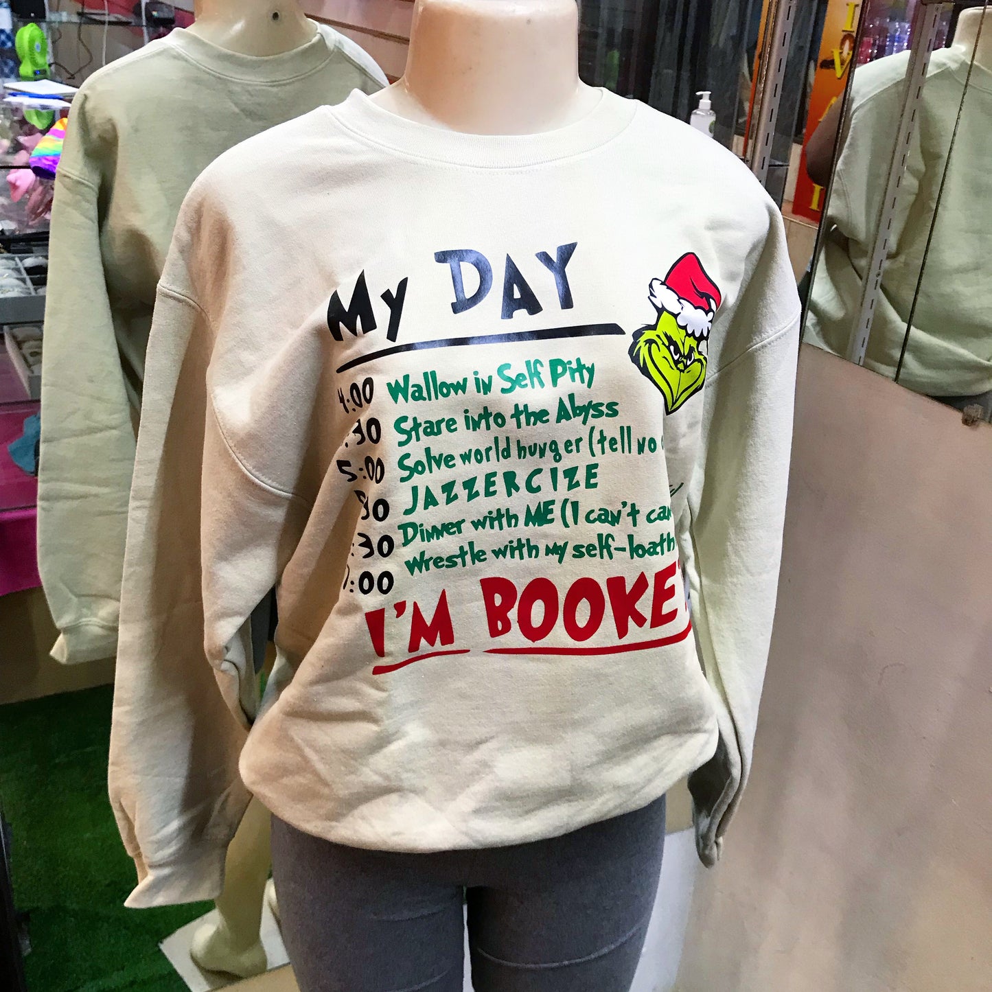 Grinch Christmas schedule sweater