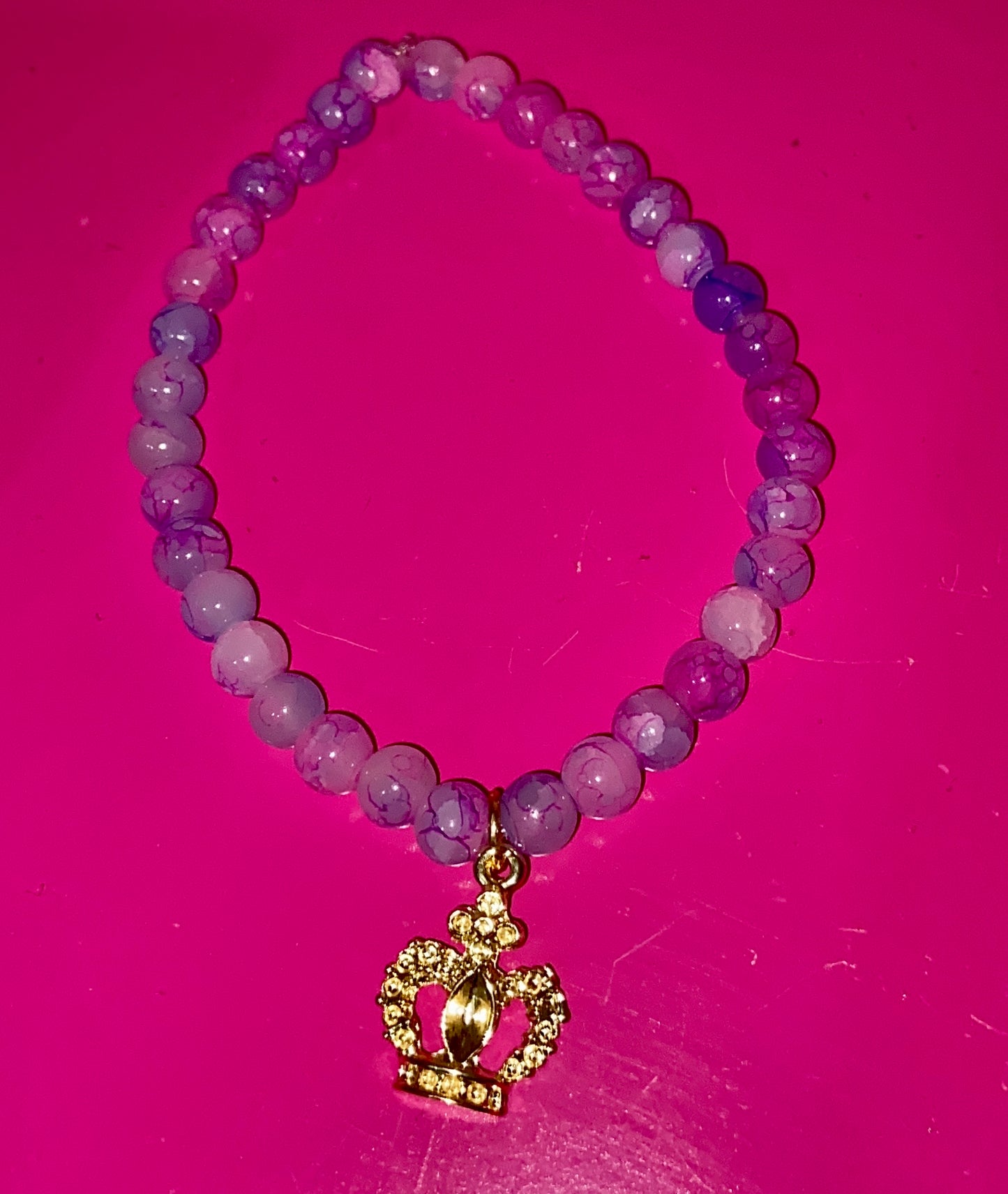 Gold princess beaded bracelet