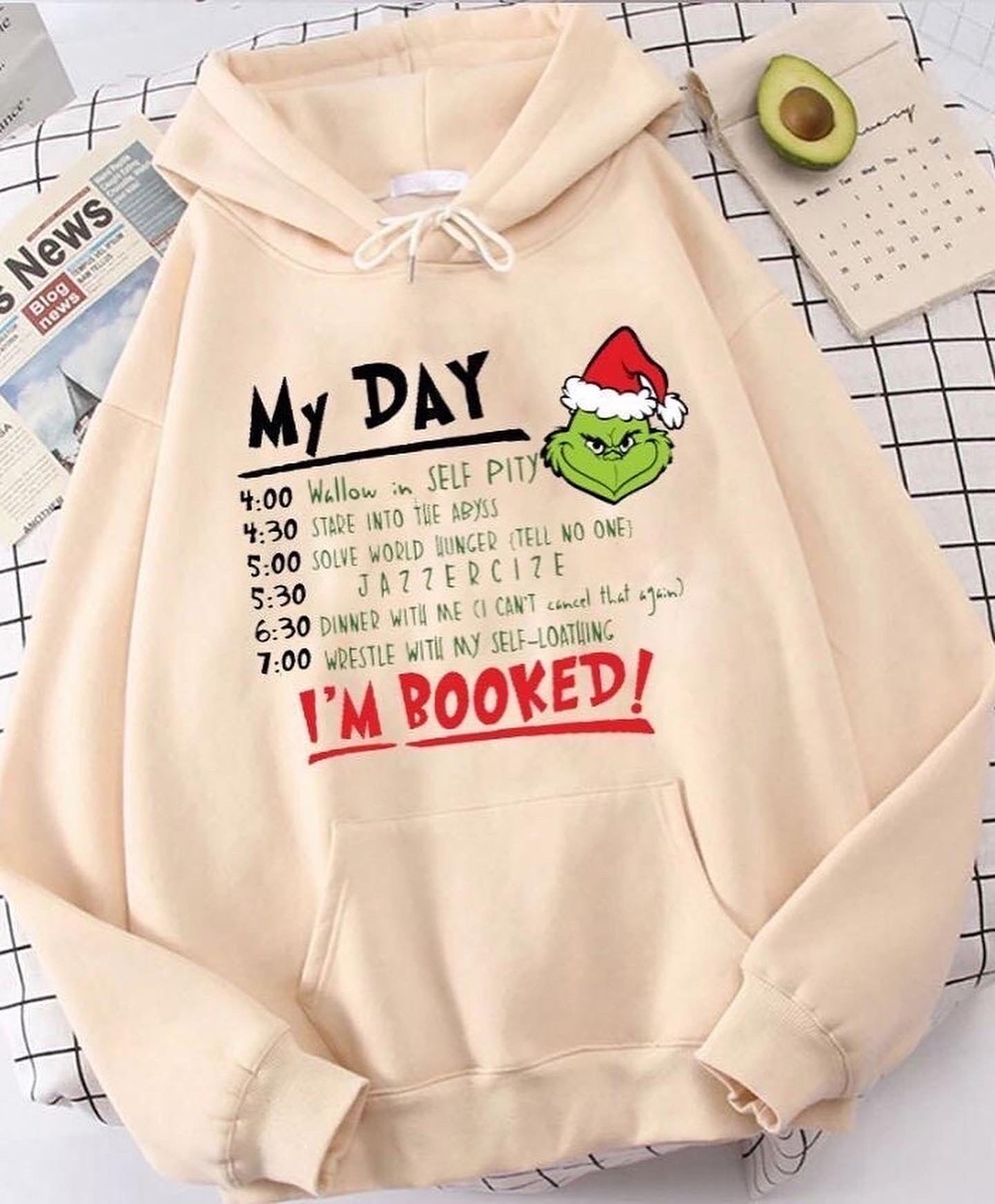 Grinch schedule hoodie
