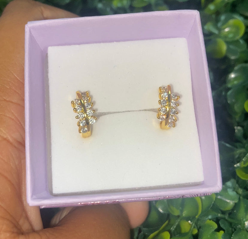 Gold plated huggie earrings
