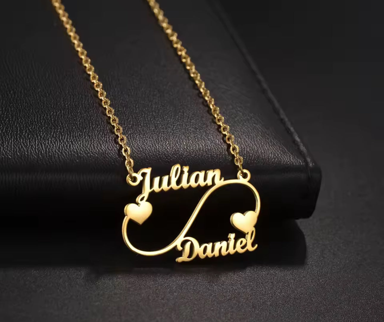 Infinity sign stainless steel custom name necklace