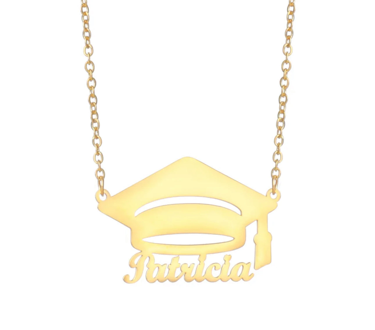 Personalized stainless steel graduation name necklace