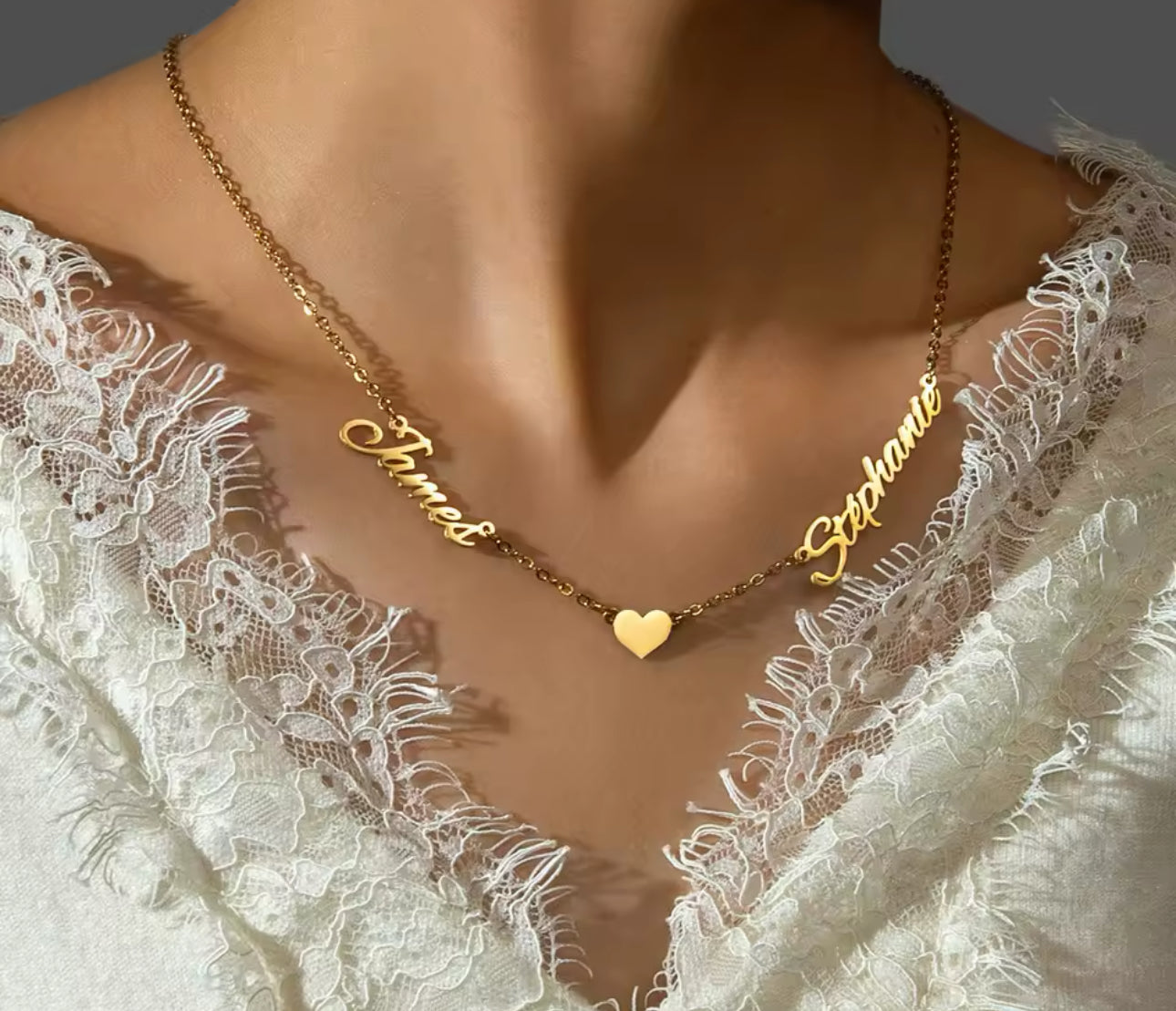 Personalized stainless steel double name necklace ( Mother’s Day promo )