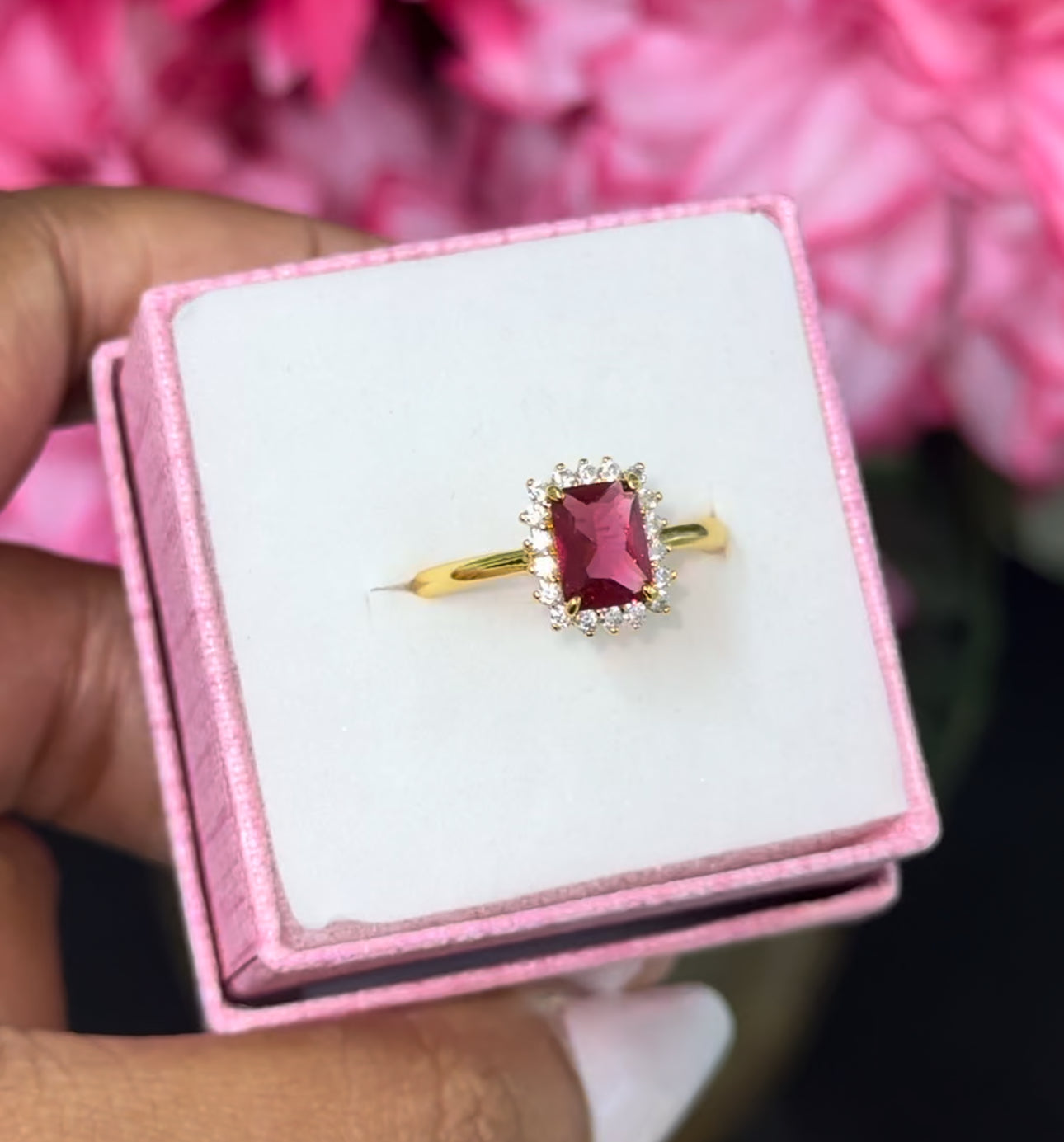 Gold plated birthstone ring