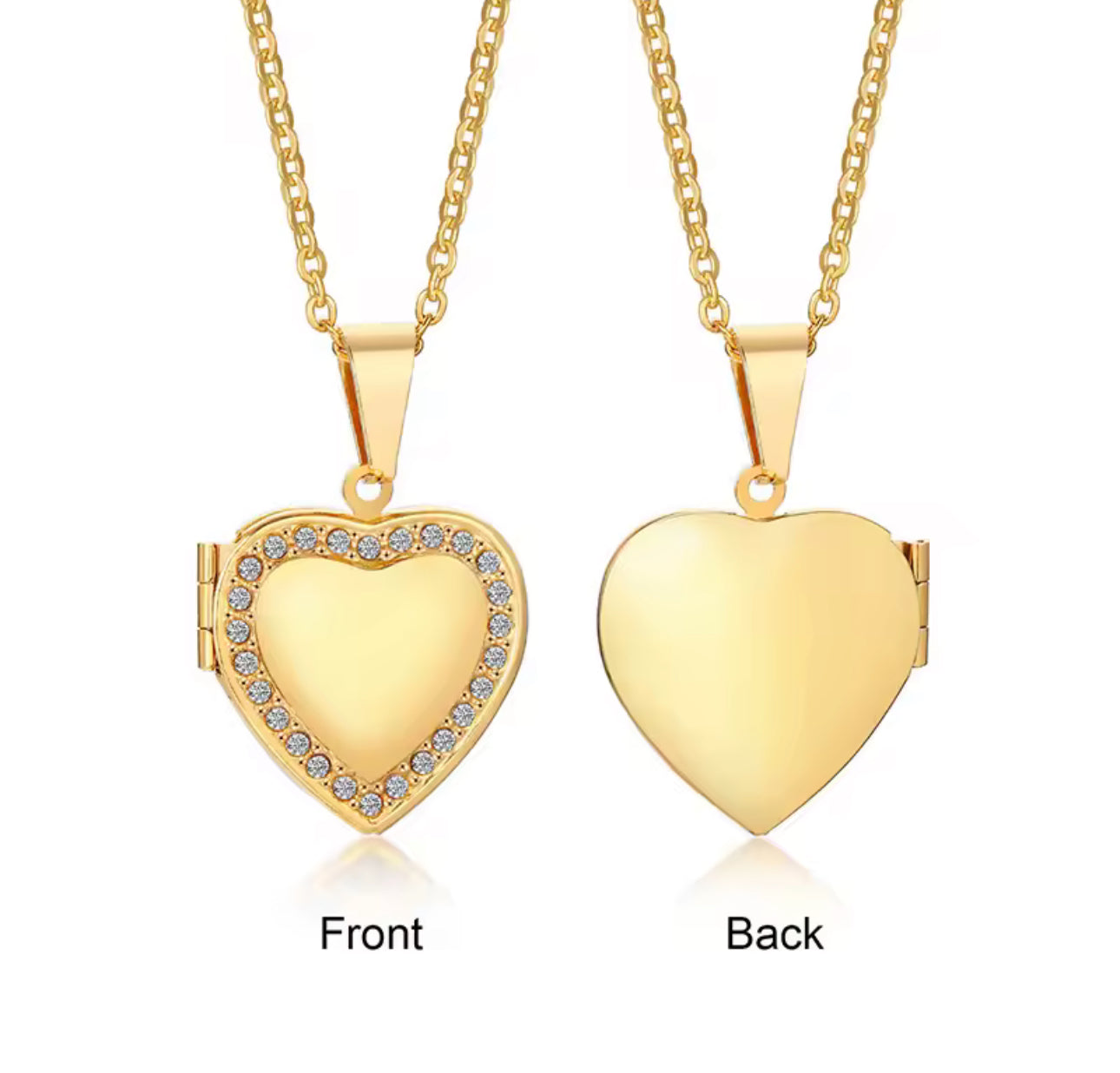 Stainless steel love Cz heart locket