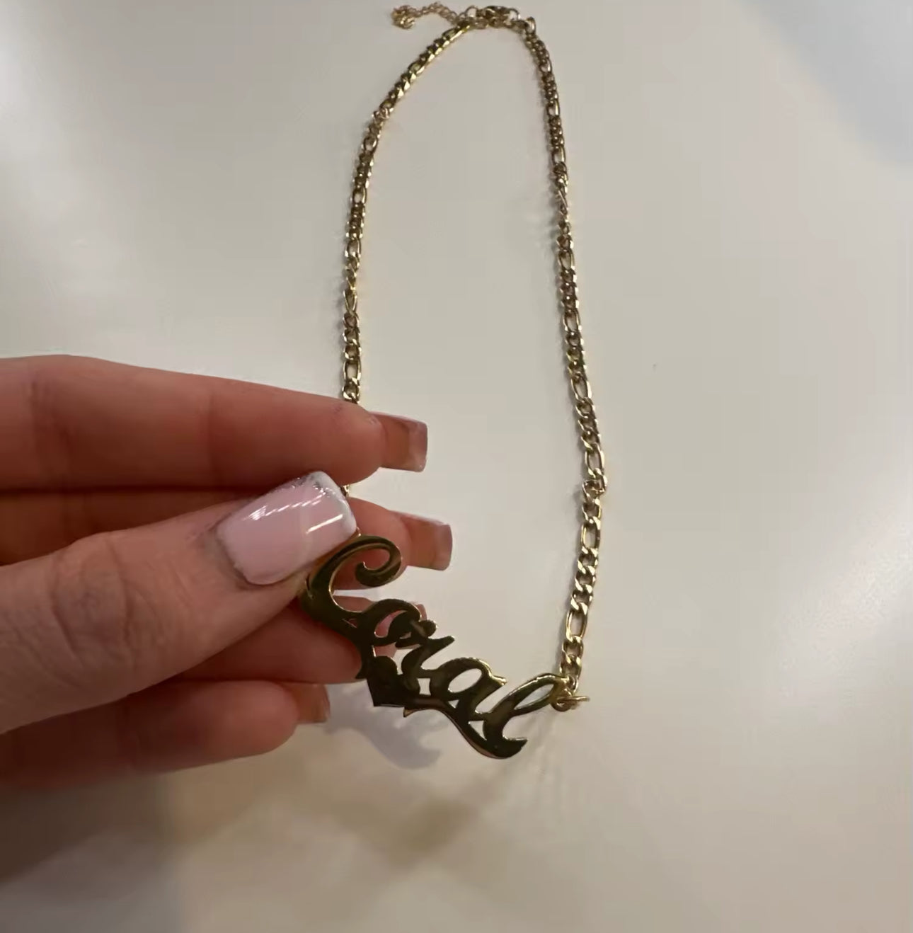 Personalized stainless heart name necklace