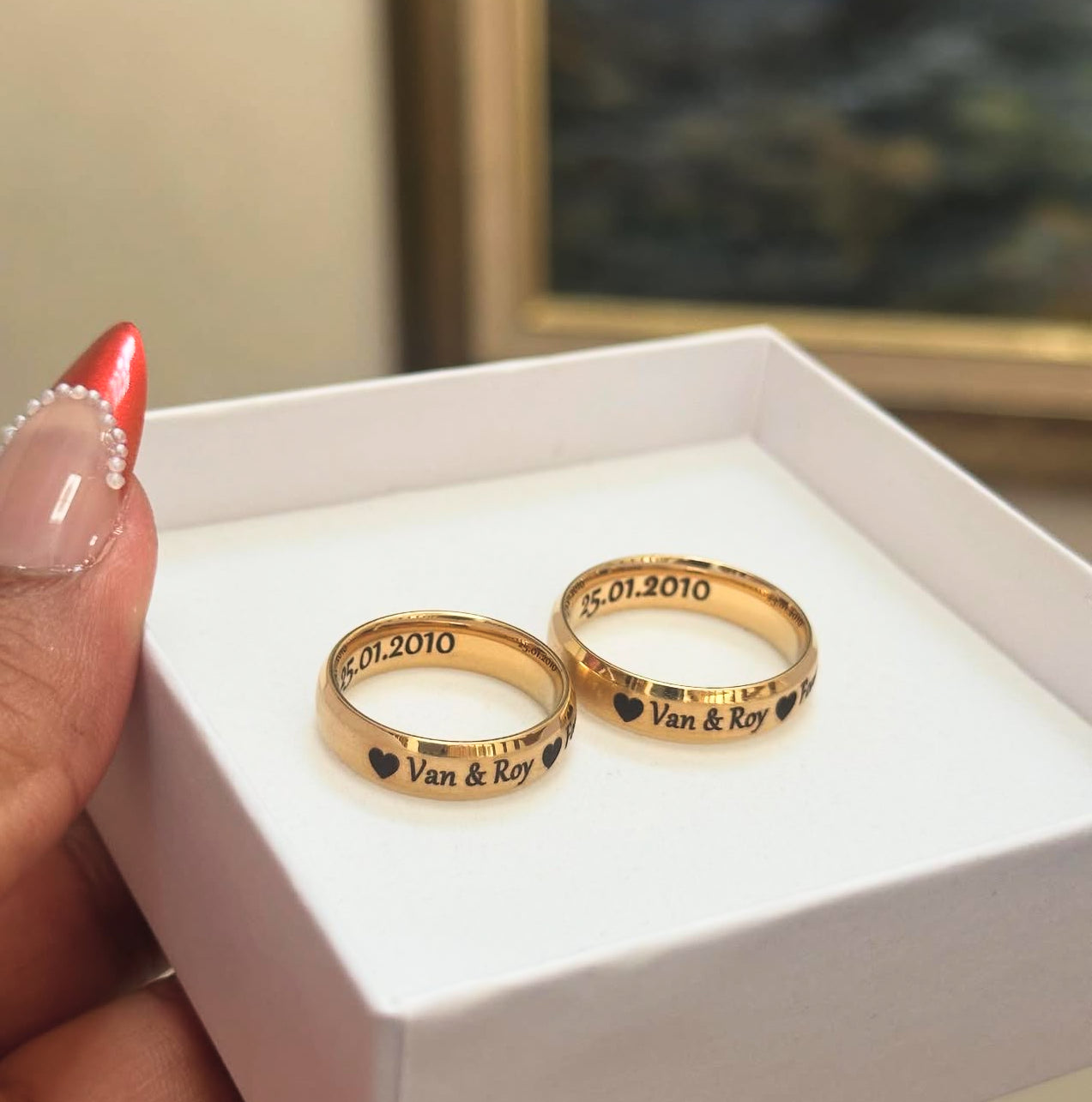 Custom engraved stainless steel ring