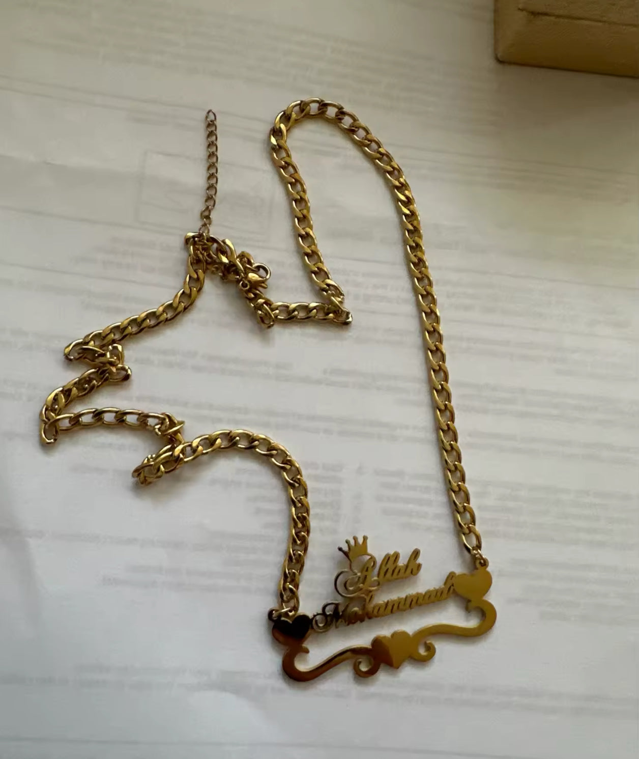 Personalized stainless royal heart name necklace