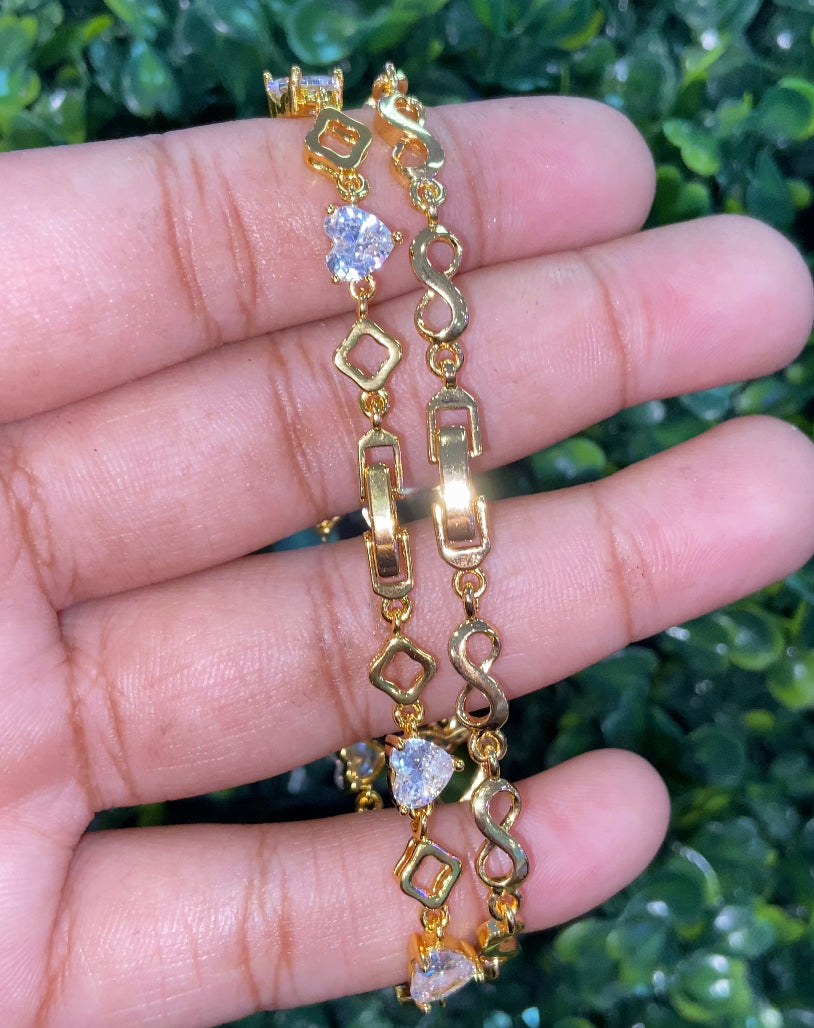 Heart tennis bracelet