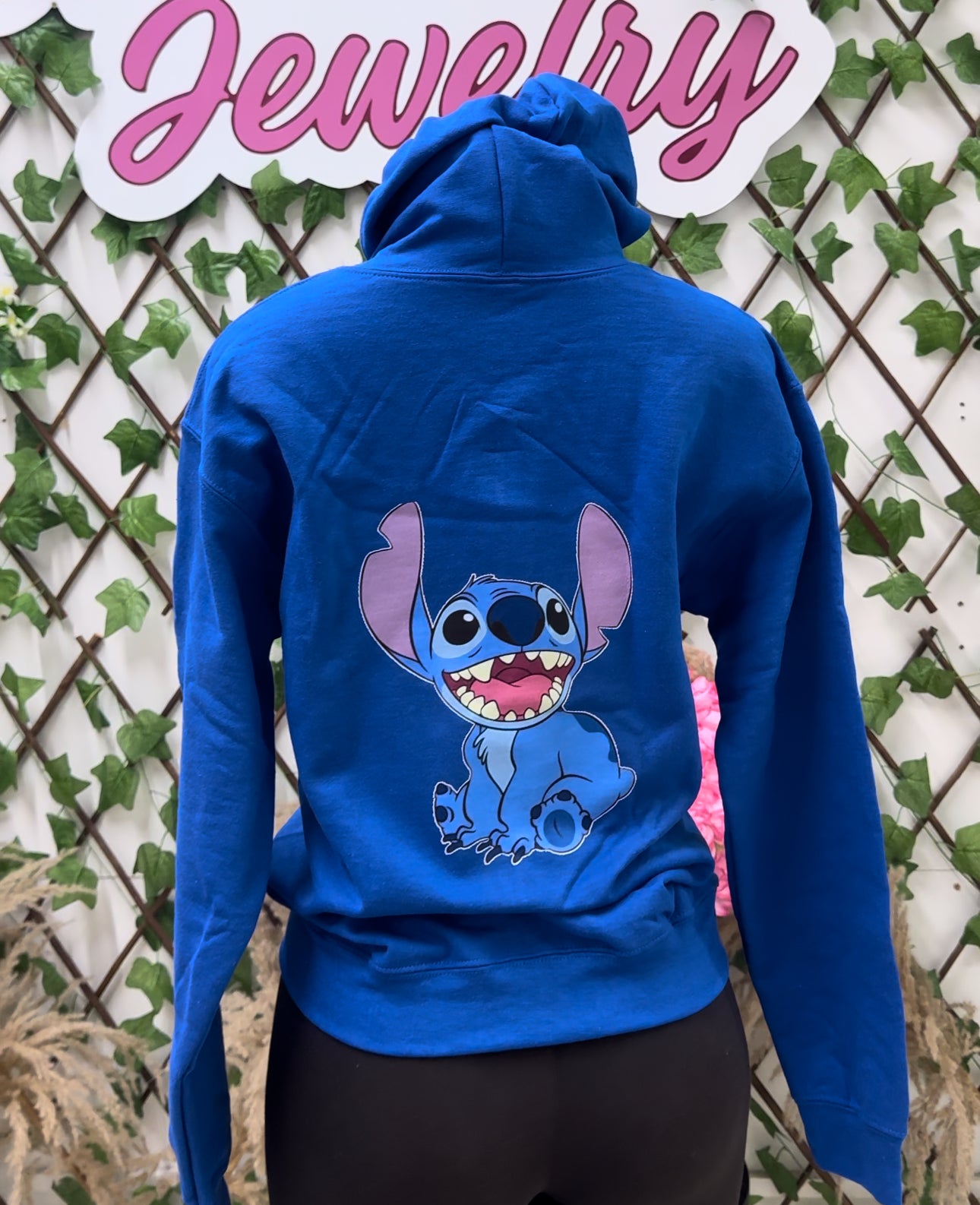 Blue stitch zip up hoodie