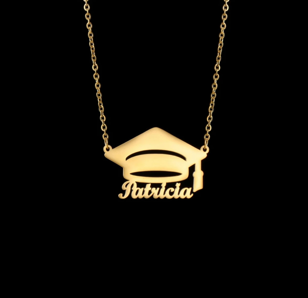 Personalized stainless steel graduation name necklace