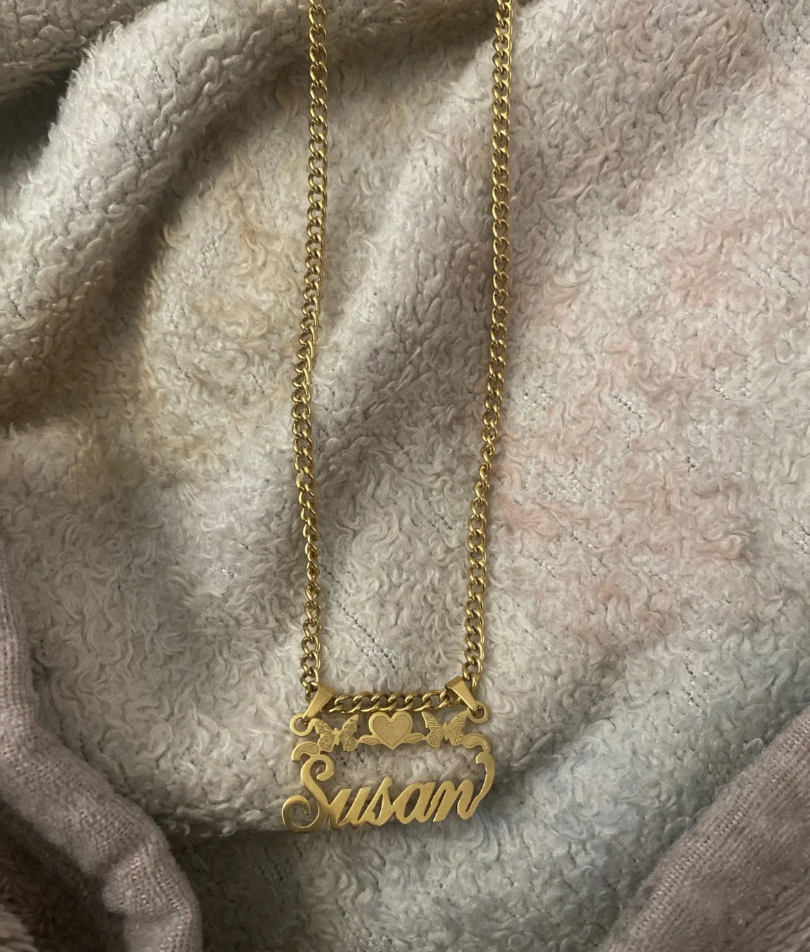 Duo Butterfly name necklace