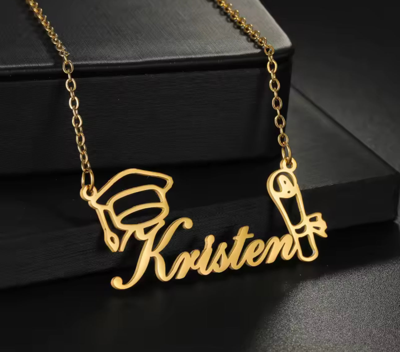 Graduation custom name chain Stainless steel